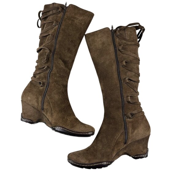 Sofft Modena III Brown Suede Leather Upper Knee High Boots Size 7 M Cowgirl - Picture 6 of 16